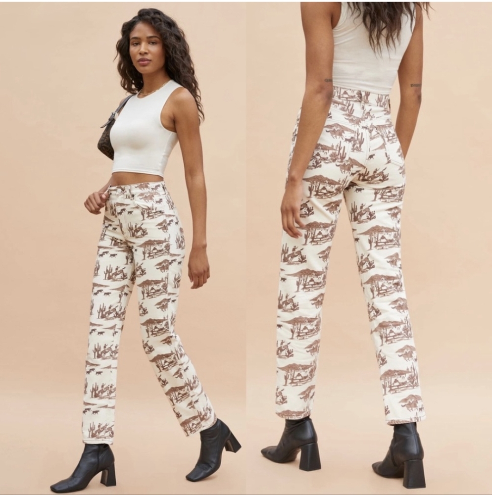 Reformation Sonora Cowboy High Rise Straight Leg Jeans 24